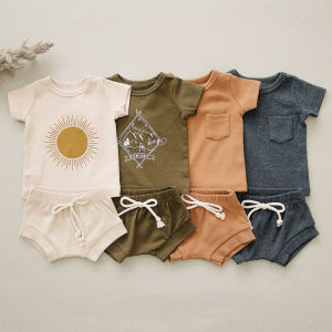 tinyclvb | Summer Sporty Baby Cotton Short Sleeve & Shorts Set