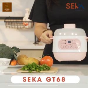 Nồi Nấu Cháo Chậm Cho Bé Ăn Dặm SEKA GT68 - Nồi Hầm Cháo Kho Cá Chậm Hầm Cách Thủy Ninh Cháo Cho Bé 4 In 1