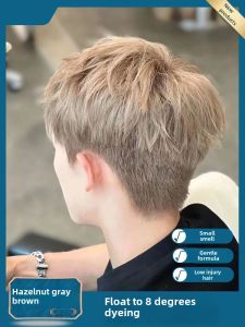 Mens Hair Dyeing Paste Plant-Based No-Pitching Pure Grandmother Brown Color Long-Lasting Glossy Scented Hair Coloring Agent