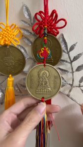 Dây treo ô tô nhà cửa dây treo kết đồng tâm đồng xu quan âm vật phẩm phong thủy