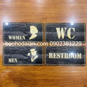 Bảng mica in uv nhà vệ sinh WC nam nữ 12 x 22cm