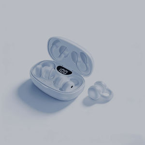 Ear-Clip Earphones Bone Conduction Ultra-Light Body for No-Sense Wearing Low-Latency Gaming Mode with Audio-Video Digital Sound