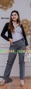 celana kerja karet pinggang wanita slim fit celana formal wanita celana kerja cewek terbaru celana Kantor wanita