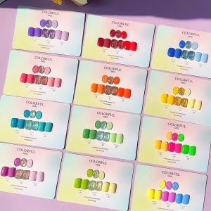 【พร้อมส่ง】Colorful Girl3สี  สีเจลกลิซเตอร์+สีเจลสีพื้น 15 สี แถม ชาร์ทสี(Colorful Girl)