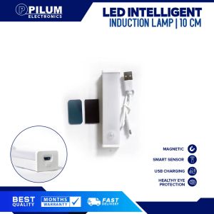 PILUM LED Motion Sensor Night Light 10cm Bar Rechargeable USB – Magnetic Stick-On Under Cabinet Closet Induction Light Wireless Night Light for Kitchen Wardrobe Stair Bathroom Bedroom Lighting Emergency Study Lamp Drawing Light - 3 MODES