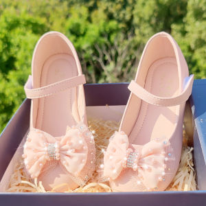 MENGBEIHUAN | Children Girls Soft Leather White Flat Shoes Bean Design