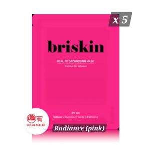 Korea Briskin Real Fit Second Skin Mask Radiance 10pc - Korean Facial Mask Sheet - K-Beauty Skincare