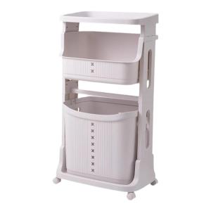 Multi-Functional Dirty Laundry Basket with Wheels Home Use Clothes Storage Basket Balcony Free Standing Rack for Laundry Organization