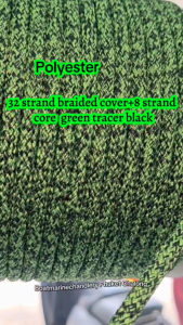 เชือกโพลีเอสเตอร์6มิล Polyester boat/marine sailboat line 32 strand braided cover + 8 strand core 6mm 2-neon green tracer black