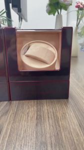 Embers Luxry Single Watch Winder Battery Wooden Shaker Watch Box Automatic Winder Glass Storage Case Mabuchi Motro