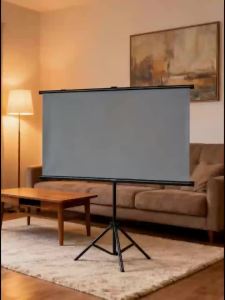XIAOHUI 16:9 4K Projector Screen With Stand Metal Grey Anti-Light 60-92 inch For Home Theater Outdoor Bracket Projection Screen