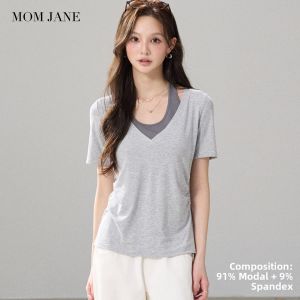 Mom Jane | Breastfeeding Maternity T-Shirt Thin Fake Two Pieces For Spring and Summer