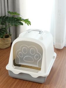 ห้องน้ำแมวกระบะทรายแมวใหญ่ พร้อมที่ตักทราย ห้องน้ำแมวทรงโดม ห้องน้ำแมวขนาดใหญ่