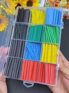 Waterproof Heat Shrink Tube Sleeve Set Electrical Wire Sleeve Set with Box Household Electrical Wire Protection Sleeve Set Data Cable Headphone Repair Heat Shrink Tube Polyolefin Heat Shrink Tube Sleeve