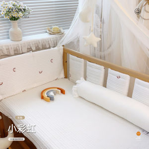 Bộ Khung Giường Trẻ Em Bằng Cotton Nguyên Chất Viền Mềm Ngăn Ngừa Va Chạm Phù Hợp Với Trẻ Sơ Sinh Trẻ Em Giường Trẻ Em