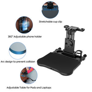 Car Seat Back Table Multifunctional Auto Seat Back Foldable Desk Cup Phone Holder Laptop Table Chair Tray Organizer