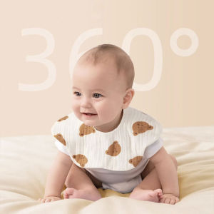 Baby Bib Newborn Bib Bandana Drool Bibs Gauze Bib Pure Organic Cotton Printed Soft Absorbent 360 Rotating Degree Infant Saliva