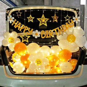 Car Trunk Birthday Decoration Balloons Princess Style Boys Girls Automobile Tailgate Decor Festive Celebration Supplies