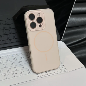 Ultra-Thin Magnetic-Suction Frosted Crystal Lens Phone Case for iPhone 16 pro Max 15 pro 14 PM Apple 13 Liquid Silicone 12 Protective Cover plus