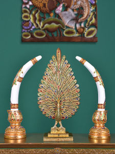 Thailand Southeast Asia Light Luxury New Chinese Imitation Ivory Decorations Living Room Office Decoration High-End Wine Cabinet Crafts