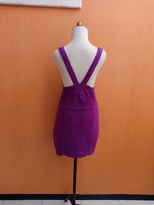 mini dress wanita ungu overall ol AEROLINE cewek S M cute santai remaja 14 15 16 thn