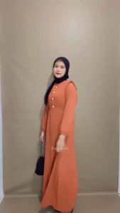 [FAEYZA.CLO] MEIKA DRESS - GAMIS MUSLIMAH WARNA PUTIH HITAM BAHAN CRINCLE AIRFLOW SIZE M XL - GAMIS LEBARAN - DRESS LEBARAN - COD