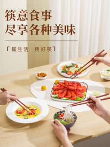 ช้อนไม้สักสีแดงระดับไฮเอนด์สำหรับใช้ในบ้าน ชุดช้อน 10 คู่ ช้อนป้องกันการลื่น ป้องกันการเปื้อน ทนต่อความร้อนสูง ชุดช้อนพิเศษ