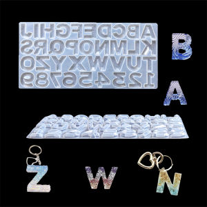 1pc 26 English letters and numbers silicone mold used for epoxy resin casting DIY keychain pendant earrings jewelry