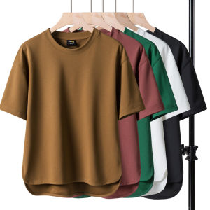 Casual round Neck Short Sleeve T-Shirt Mens Pure Color Versatile High Design Sensation Student Couple Half Sleeve Summer New Arrival