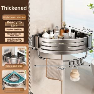 No-drill Triangle Wall Mounted Bathroom Shelf