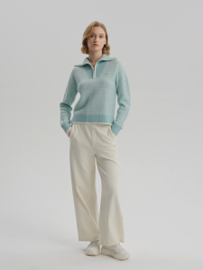 FILA CORE LIFESTYLE WHITE Womens Knit Sweater (Light Blue)