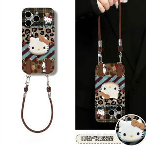 LeLangDe Leopard Print KT Cat Phone Case for OnePlus Ace5 Supreme Version Creative Customizable Womens Style Phone Shell