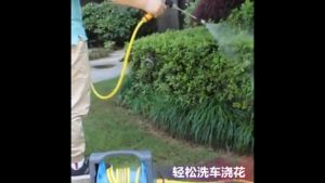 Garden hose reel cart set Water hose with spray gun Heavy duty hose for car wash Floor mounted hose reel cart set
