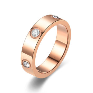 Nhẫn Cặp Đôi Thời Trang Bằng Thép Không Gỉ Đính Đá CZ Mạ Vàng/bạc/vàng Hồng Trang Sức Cưới Cổ Điển Kiểu Dáng Hình Học Nhẫn Cocktail.
