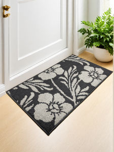 Carpet Jasmime Flowers Polyester Weaving Machine Washable Anti Slip Entrance Door Mat Thickened Bathroom Kitchen Carpet Bedroom