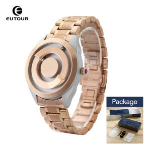 EUTOUR 2025 New Mens Magnetic Bead Sports Watch - Hands-Free Design Personalized Stainless Steel Bracelet Creative Bezel-Less
