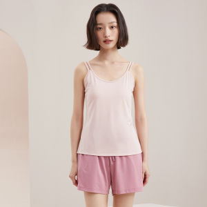 Miiow | Cat Woman Summer Thin Ice Silk Cool Feeling Strap Sleepwear Womens Loose Home Clothes Set Can Be Worn Outside Short Pants