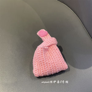 Korean Style Pink Knitted Heart Shaped Airpods Case Protective Storage Bag for Apple Earphones pro 1 2 3 4 Generations