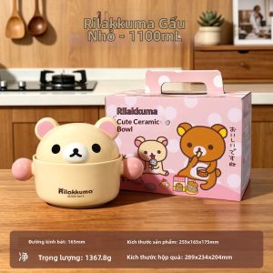 Bandai | Bát Sứ Rilakkuma Mới 2026 Dung Tích Lớn 1100ml Kiểu Dáng Dễ Thương Dùng Làm Bát Súp Bát Mì Ăn Liền Dùng Trong Nhà Quà Tặng Sinh Nhật