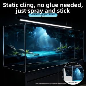 KEERMAN | 5D Rock Ecosystem Stream Fish Tank Background Sticker