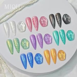 7ml Pearl Gel Nail Polish Set White Purple Blue Glitter Shell Gel Polish Soak Off UV LED Curing Pearlescent Gel Polish Swirl T