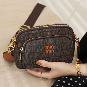BYUELUN | Wide Strap Crossbody Bag Trendy Unique Print Retro Versatile Multi-layer