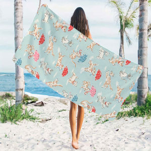 BILIBILI | cat dog umbrella rain Quick Drying Microfiber Beach Towel Lightweight for Swimming Camping Yoga - Bath Towel