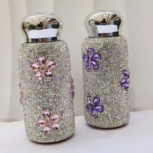 Portable Mini Diamond Embedded Stainless Steel Pocket Cup: A Luxury Women's Water Bottle