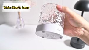 Lumens LED Wave Projector Night Light with Remote Control 16-Color Gradient & Rotating Flame Rechargeable Indoor Decor