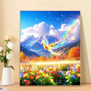 Kayou | Paint By Numbers Colorful Phoenix DIY Frameless HandPainted Wall Art Coloring Painting for Living Room Home Decoration