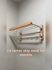 Roman Bath towel rack waterproof wooden towel rack Clothes Hanger  Racks clothes storage kitchen shelf