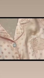 Piyama Sutra Untuk Wanita / SET Celana Panjang Lengan Pendek /Polkadot Manis