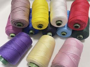 เชือกฝ้ายสี 3 มม. เชือกทอเกลียว ด้ายกลวง งานฝีมือตกแต่ง DIY กระเป๋าทำมือ เข็มขัดรูด อุปกรณ์เสริม