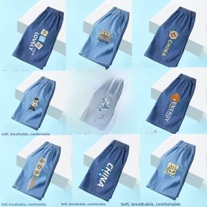 Girls Summer Ice Silk Denim Shorts Childrens Quick Dry Five-Quarter Pants Casual mid Waist Cotton Fabric Fashionable Kids Clothing